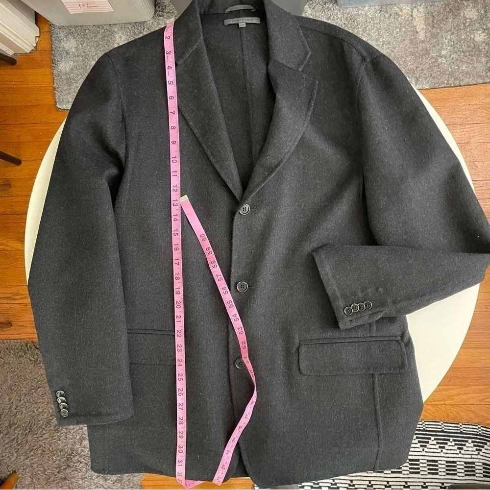 John Varvatos Men’s Wool Unstructured Blazer Coat Gray Size Large Made in Italy
